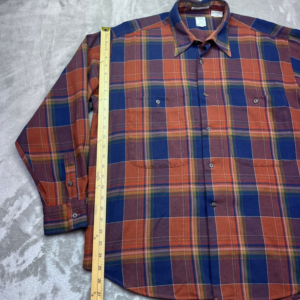 VTG Bill Robinson Wool Blend Plaid Flannel Shirt Long Sleeve Button Up Menswear - Picture 2 of 7